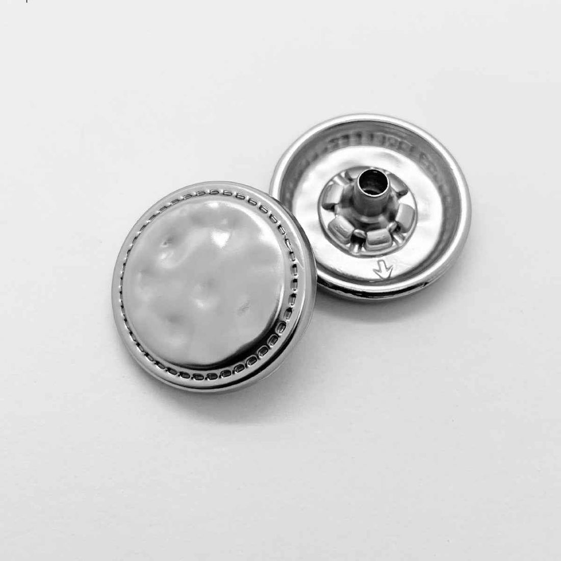 Antique gold/silver metal press studs, vintage snap buttons pair