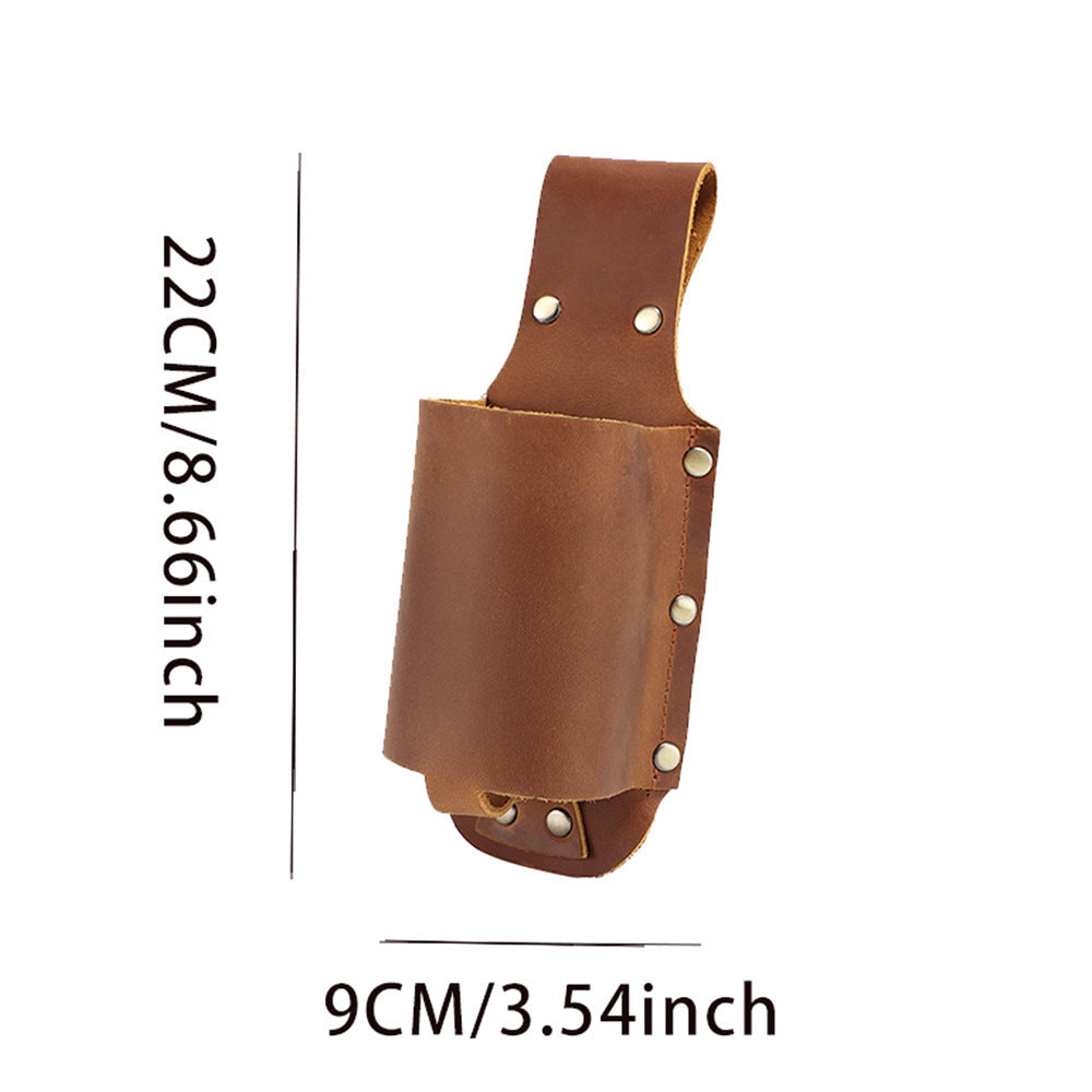 Genuine Leather Belt-Mounted Beer Holster Bottle Holder