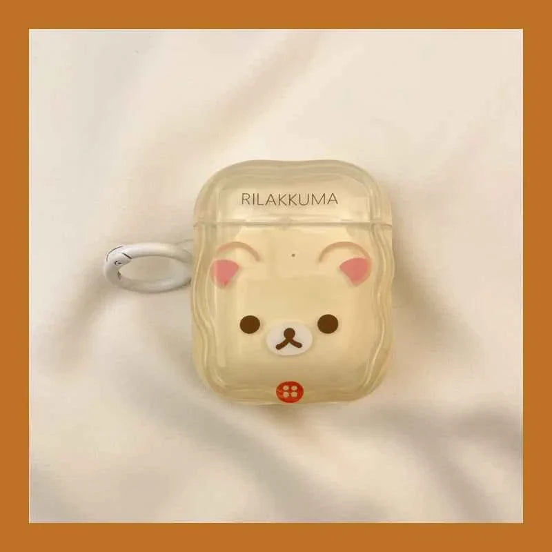 Cartoon Brown & Beige Rilakkuma AirPods Case B