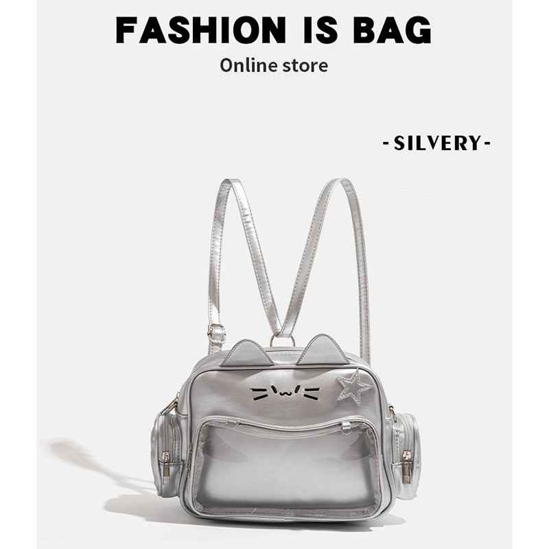 Kawaii Cat Ita Bag Backpack Silver