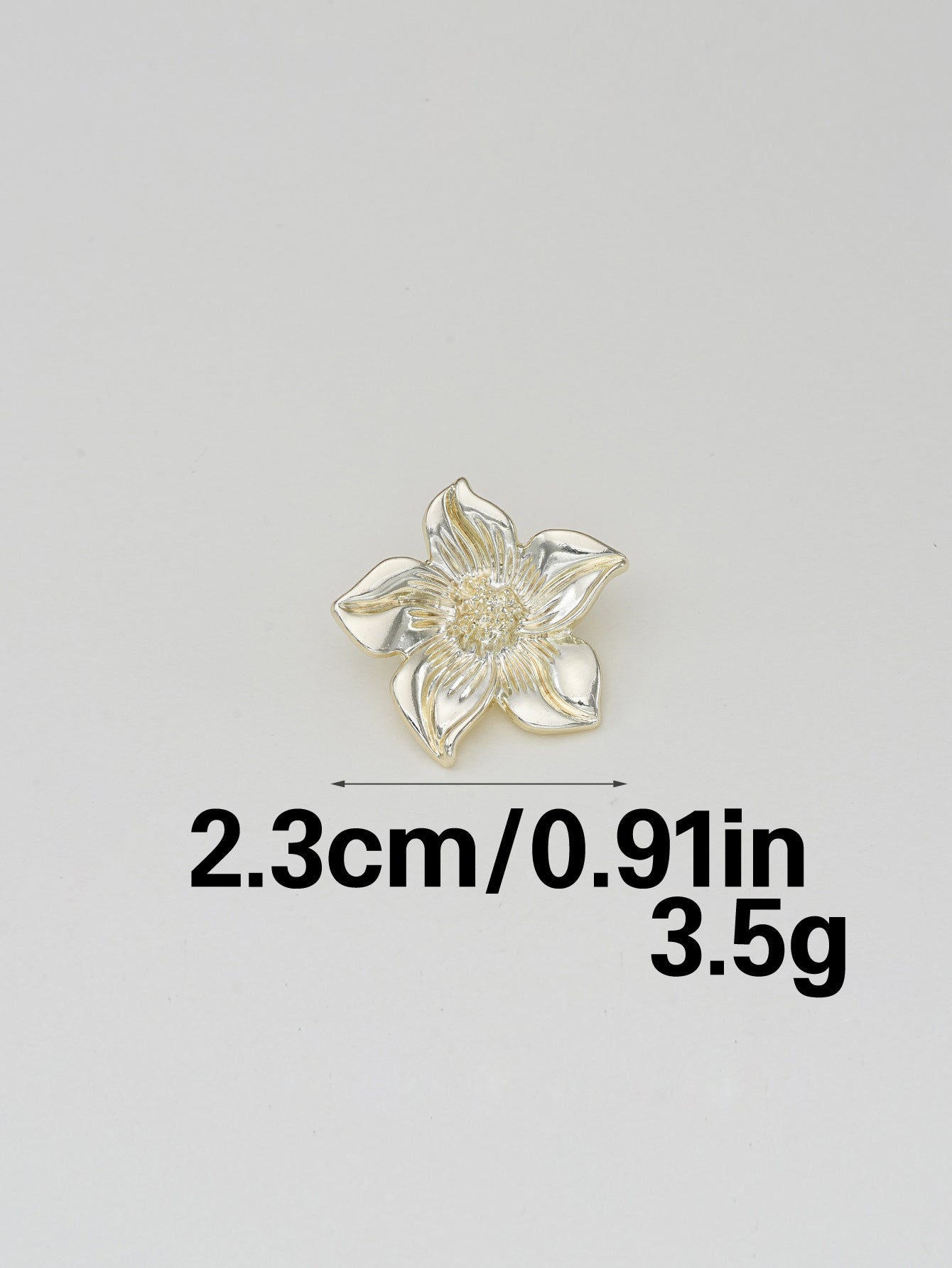 Goldfarbener floraler Schaftknopf, ca. 2,3 cm, ca. 3,5 g