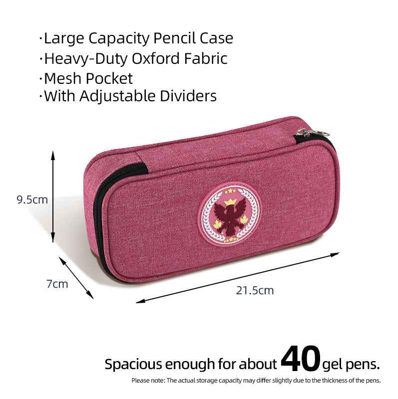 Large Capacity Oxford Fabric Pencil Case School Stationery Bag Rose