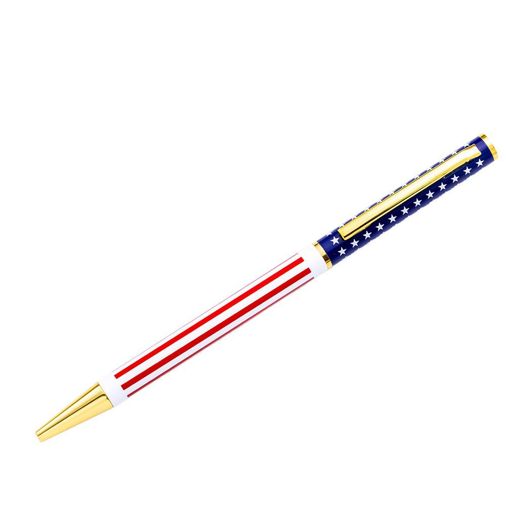 American Flag Metal Ballpoint Pen 10-Pack 1.0mm Black Ink