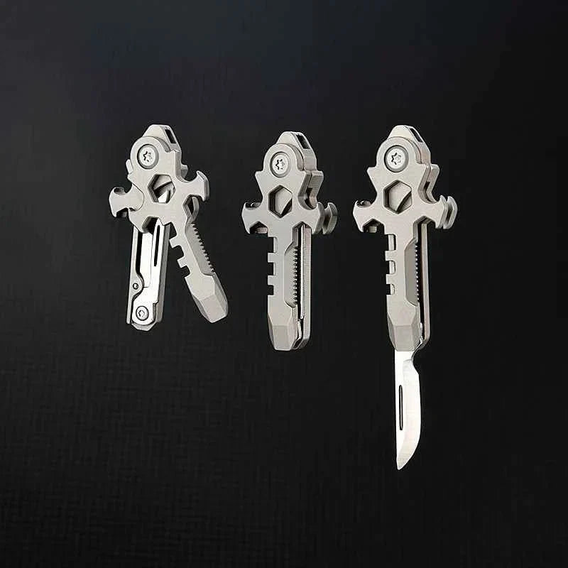 Titanium Multi-Tool EDC Bottle Opener Box Cutter M3/M4 Wrench
