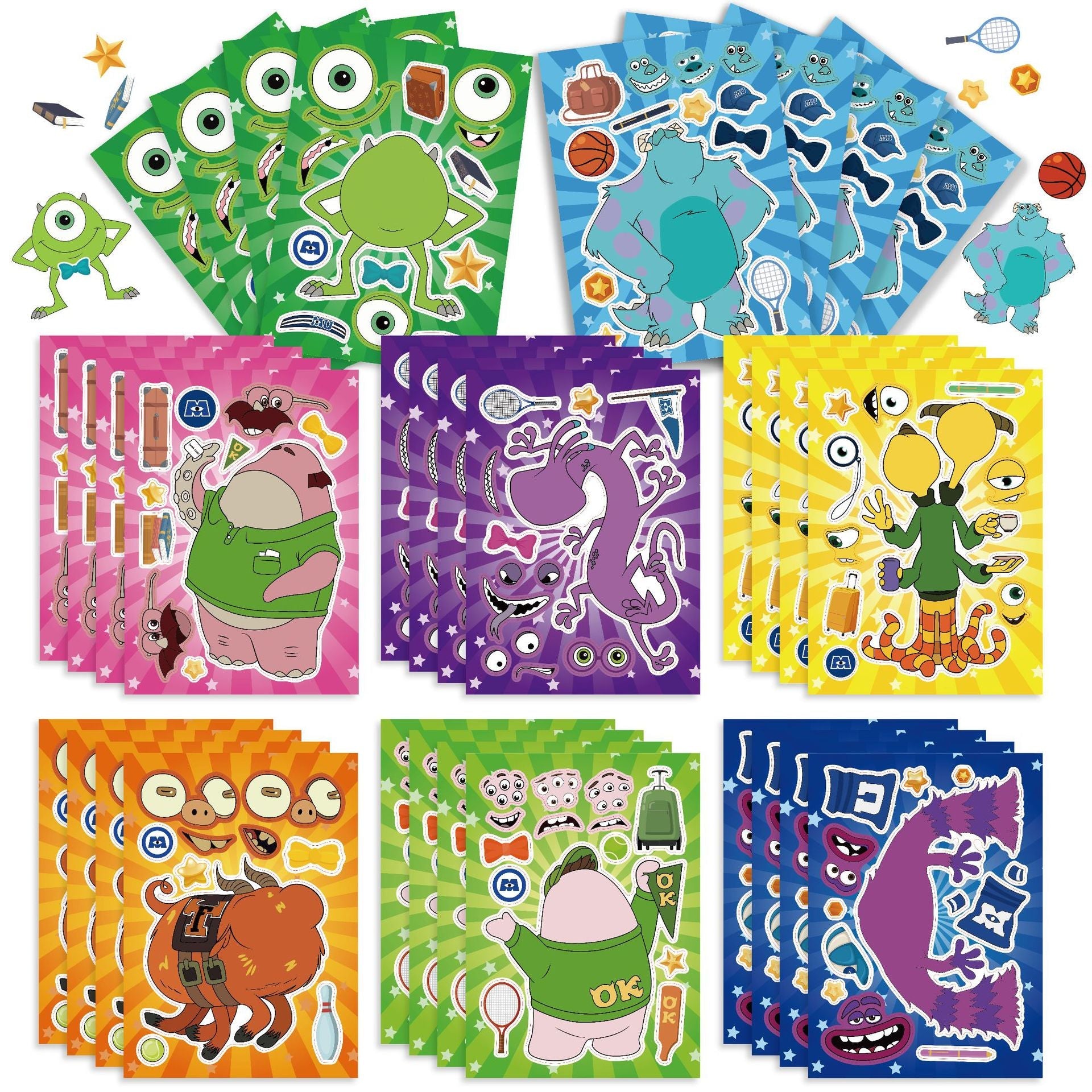 Make a Face Monsters University Stickers for Kids 32 Sheets