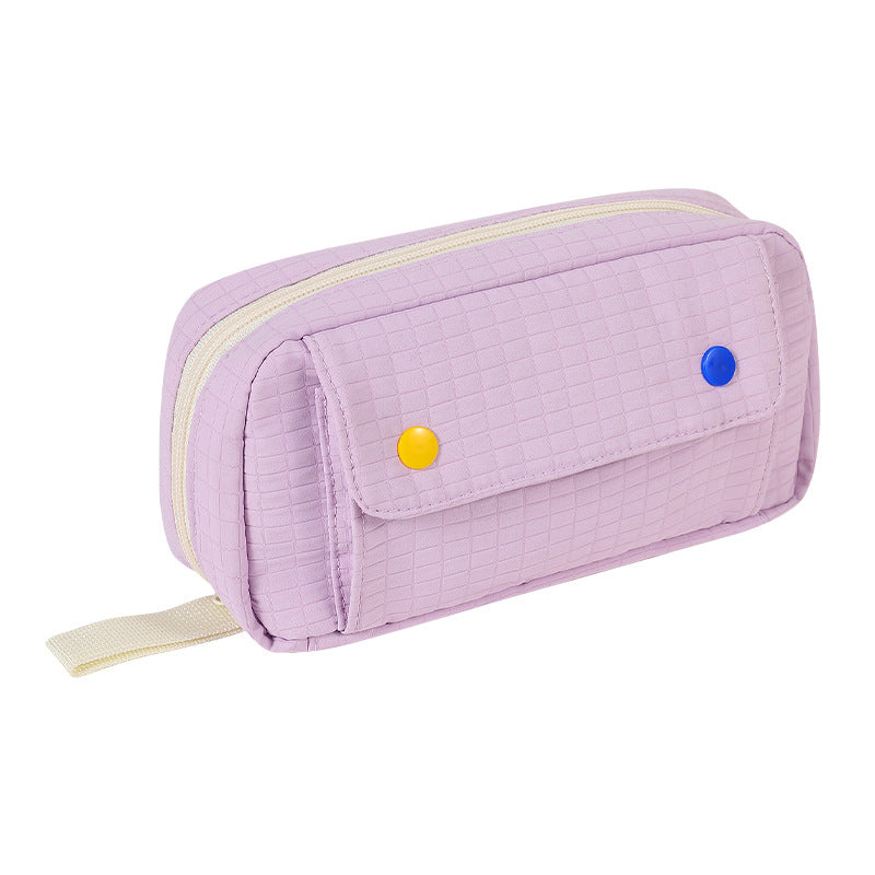 Large Capacity Multi-Layer Cute Pencil Case for Girls Taro Purple