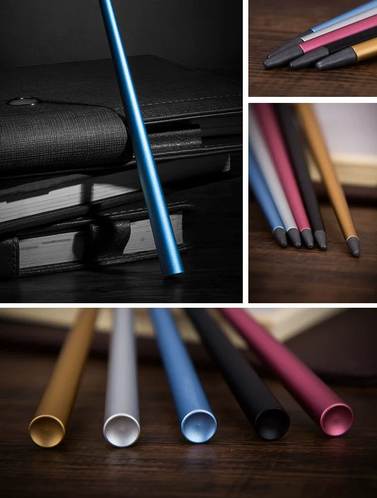GNASEET Inkless Eternal Pencil – Tapered Metal Body | Black / Rose Red/ Silver / Gold