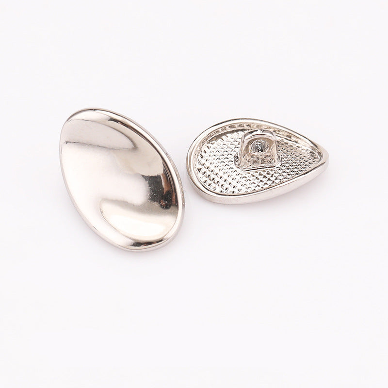 Bottoni a uovo metallici, Nickel Silver: lato frontale e retro con gambo