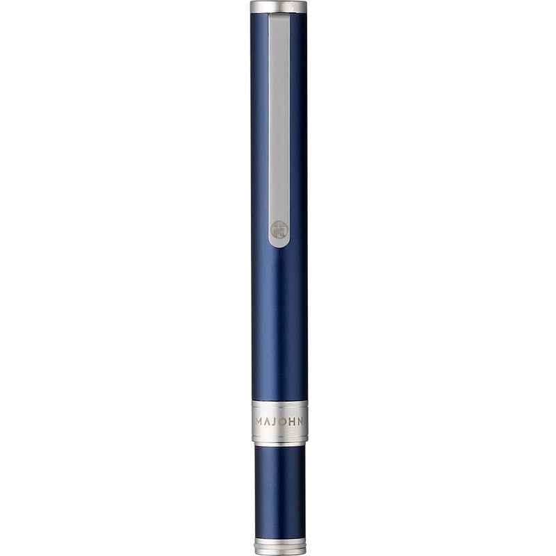 Majohn N1 Mini Fountain Pen Fine Nib,Aluminum Pocket Short Travel Pen Blue