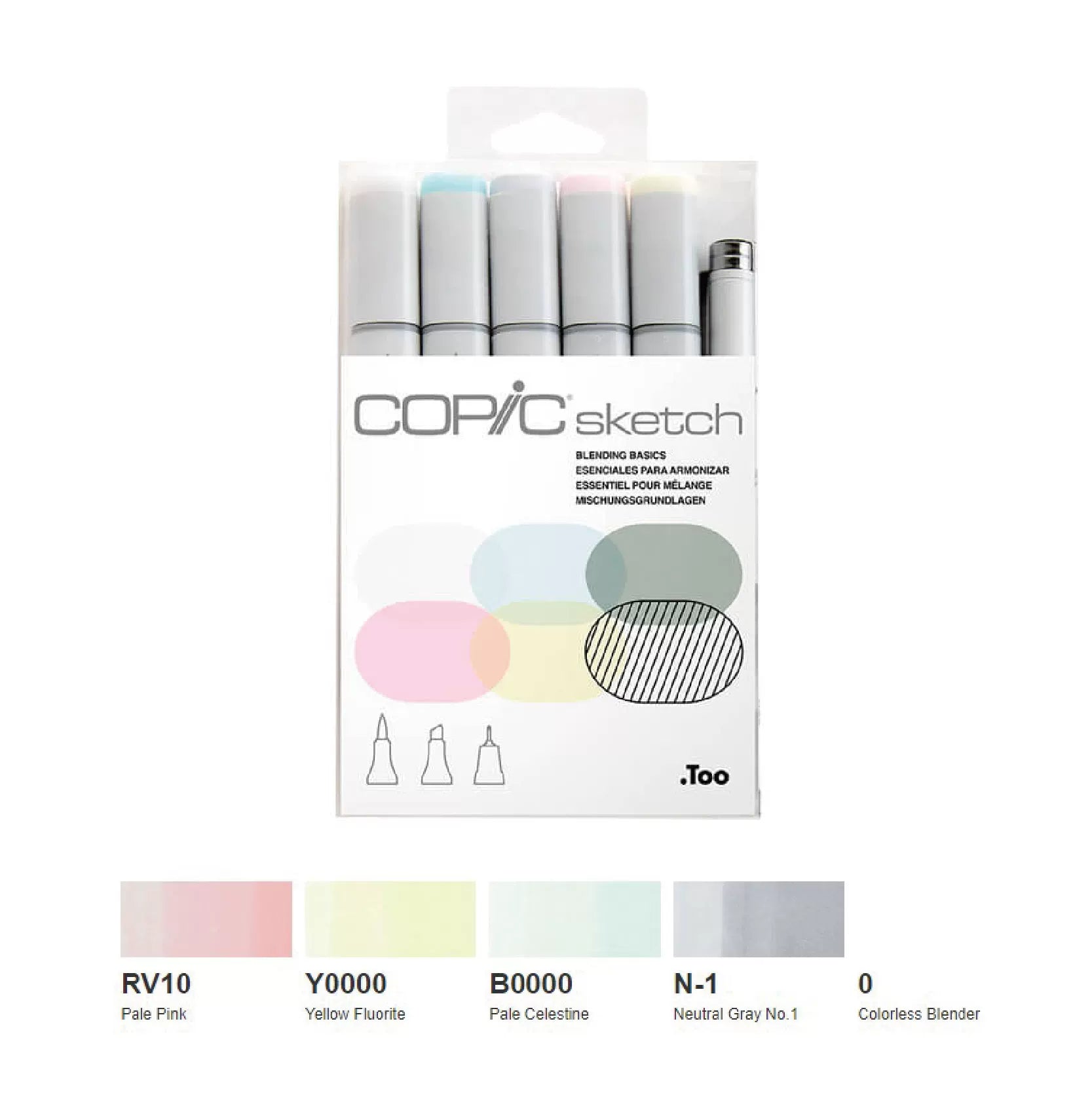 COPIC Sketch Brush Marker Pens 6PCS Blending Basics