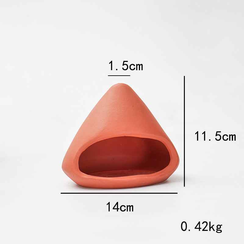 Ceramic Palo Santo Holder Burner Mini Chiminea (White/Black/Red) Red