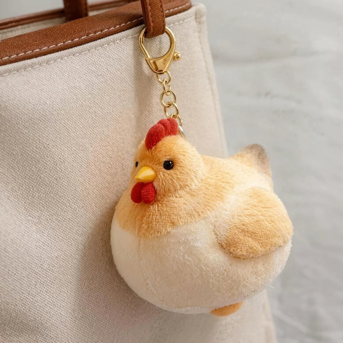Cute Chicken Plush Keychain – Soft Stuffed Animal Bag Charm Pendant 1