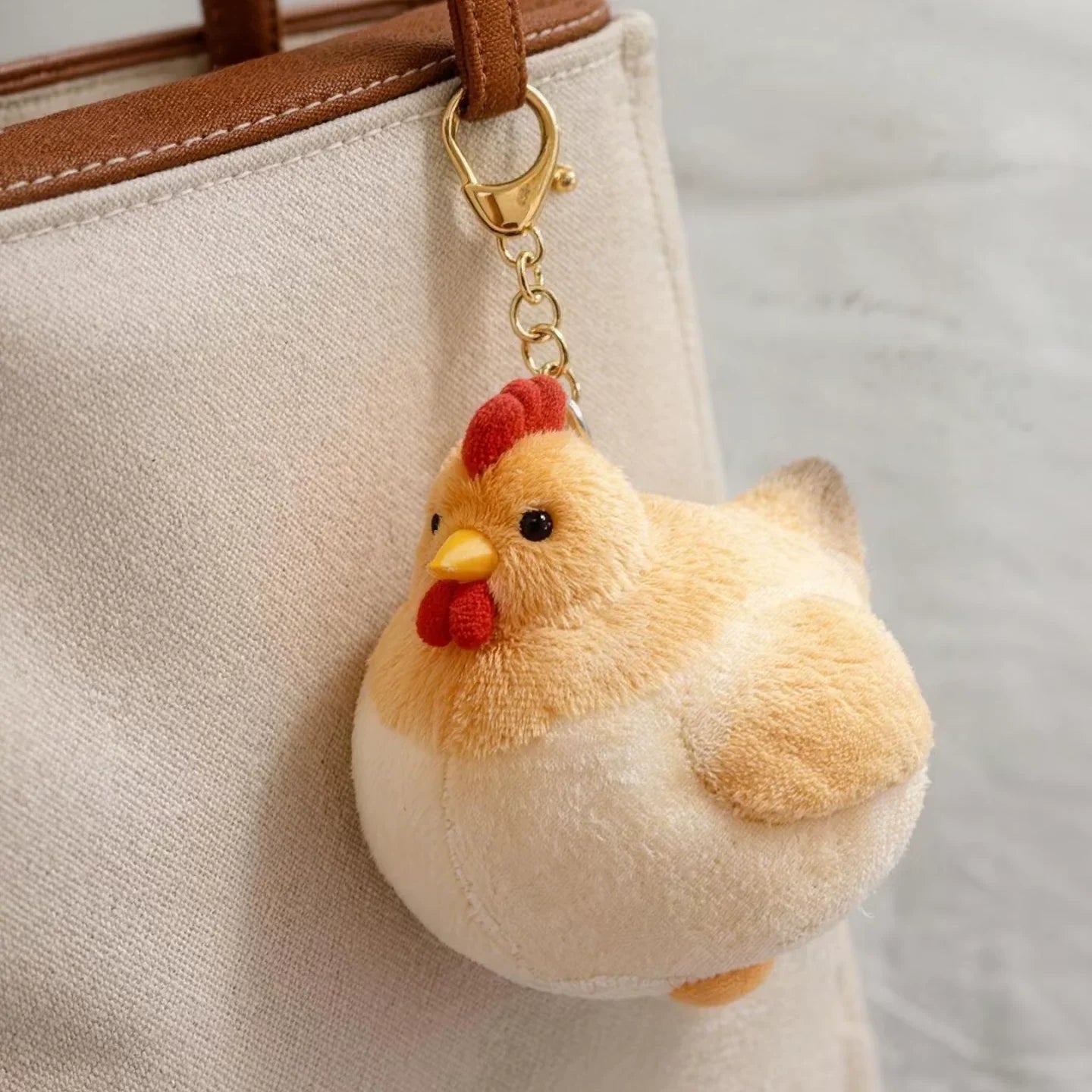 Cute Chicken Plush Keychain – Soft Stuffed Animal Bag Charm Pendant 2