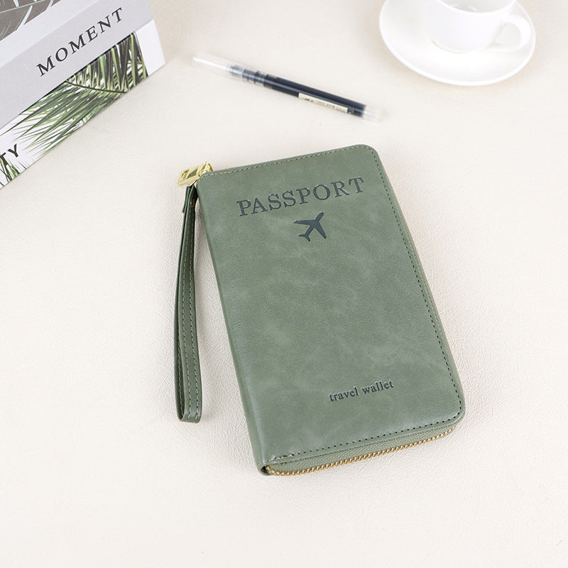 RFID Passport Holder Travel Wallet Green