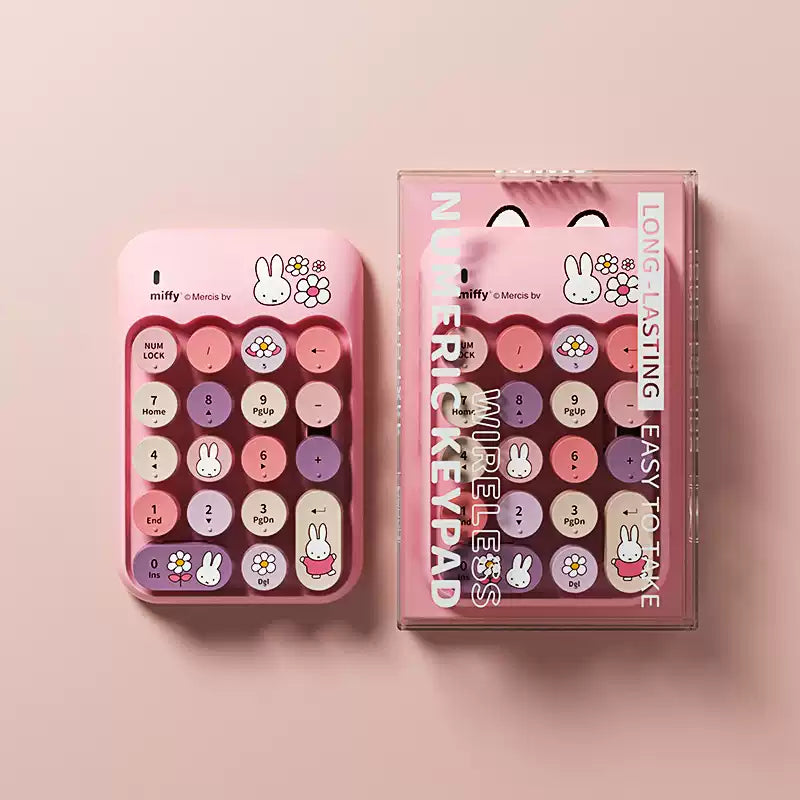 Miffy Rabbit Pink 2.4G Wireless Numeric Keypad | 18-Key Mini Number Pad