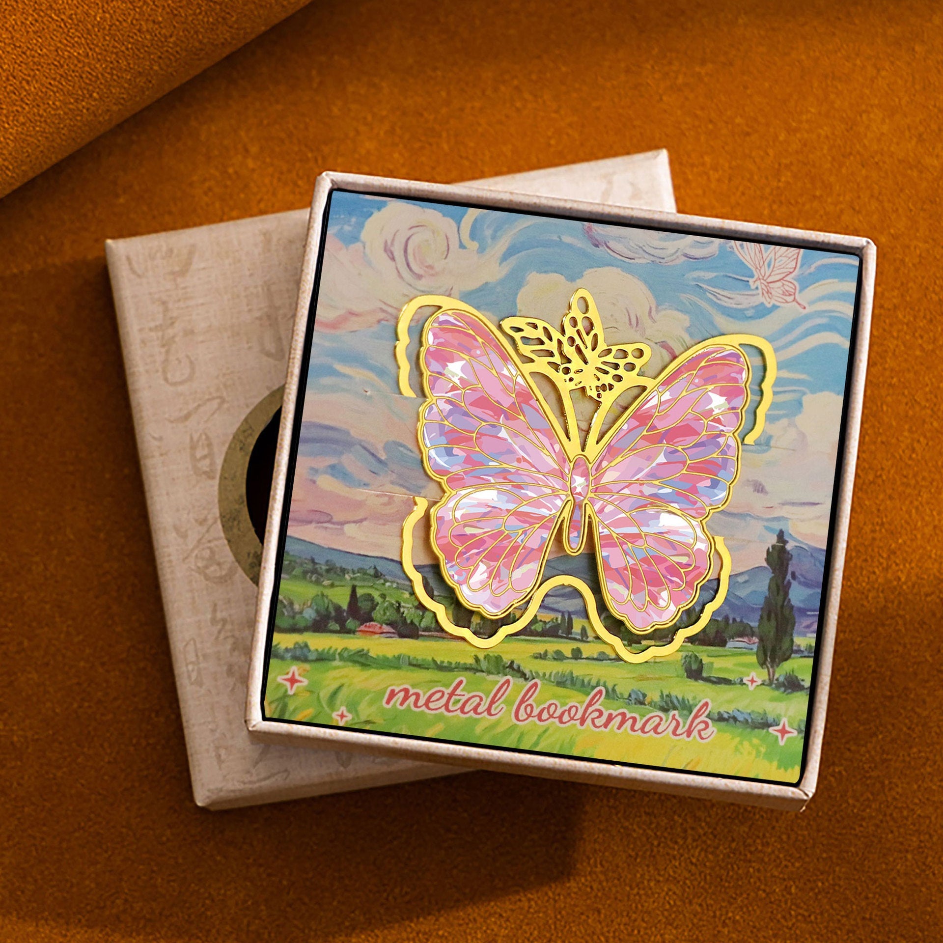 Vintage Van Gogh Oil Painting Butterfly Metal Bookmark Set – 4-Piece