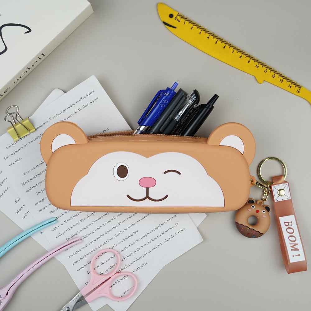 Cute Cartoon Animal Silicone Pencil Case Monkey