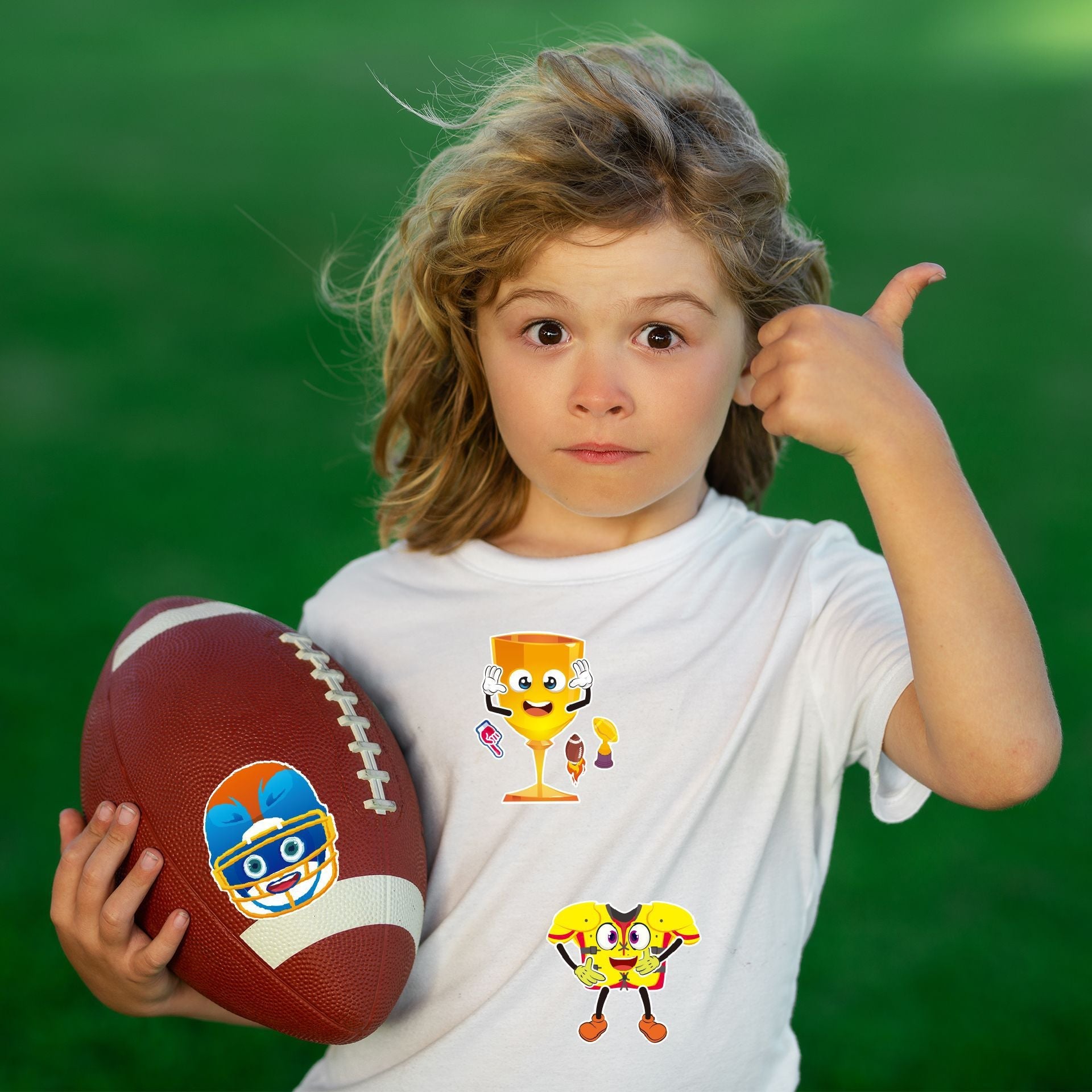 Make a Face Cartoon Rugby Stickers for Kids 24 Sheets