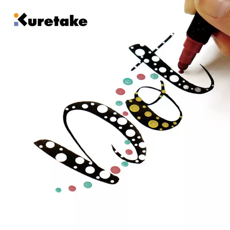 Kuretake ZIG Clean Color Dot Metallic TC-8100 – 2-Pack | Dual-Tip Metallic Dot & Brush Watercolour Marker | Journal / Illustration / Craft | Japan Kuretake ZIG