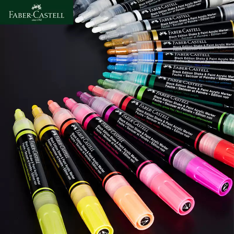 Faber-Castell Shake & Paint Acrylic Paint Markers 4 Color Neon