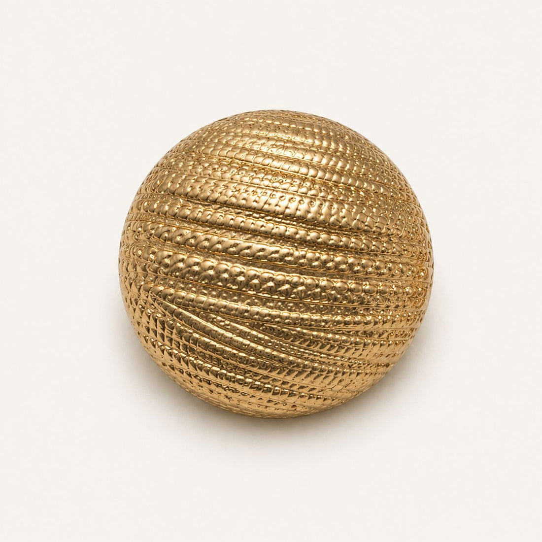 Gold mesh round button set with shank backs, metallic woven finish