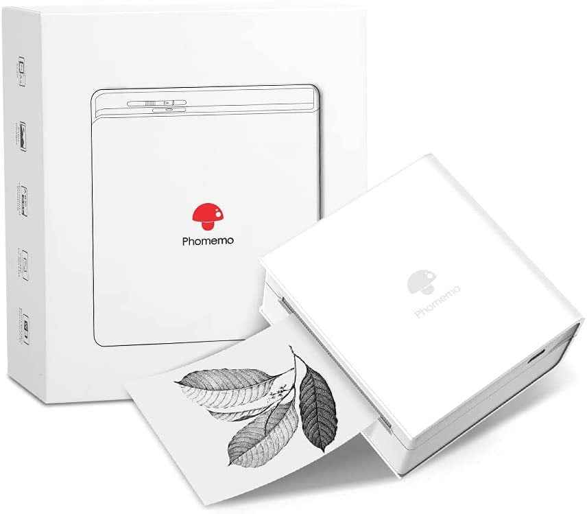 Phomemo M02 Sticker Printer Portable Thermal Label Printer with 1 Roll Paper White