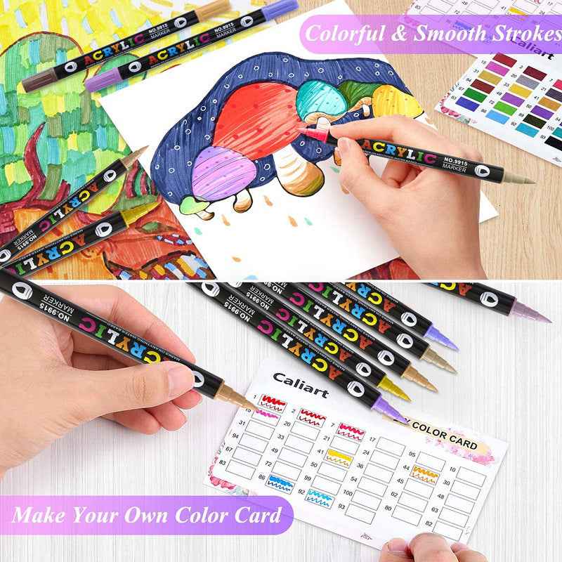12/24/36 Colors Acrylic Paint Pens,Dual Brush Tip & Two Colors