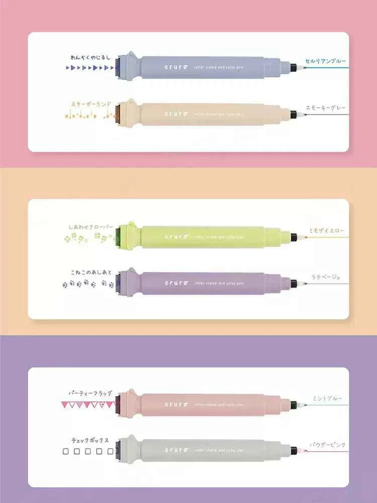 Kutsuwa Cruro Roller Stamp and Color Pen