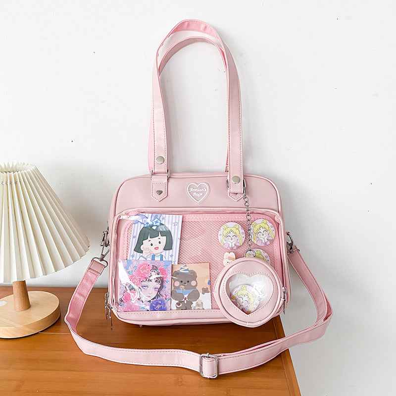 Kawaii Ita JK Lolita Crossbody Shoulder Bag with Small Pouch Pink