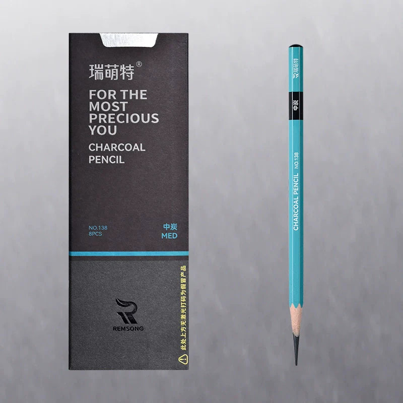 REMSONG Charcoal Pencils for Artists Drawing 8 Pieces Medium