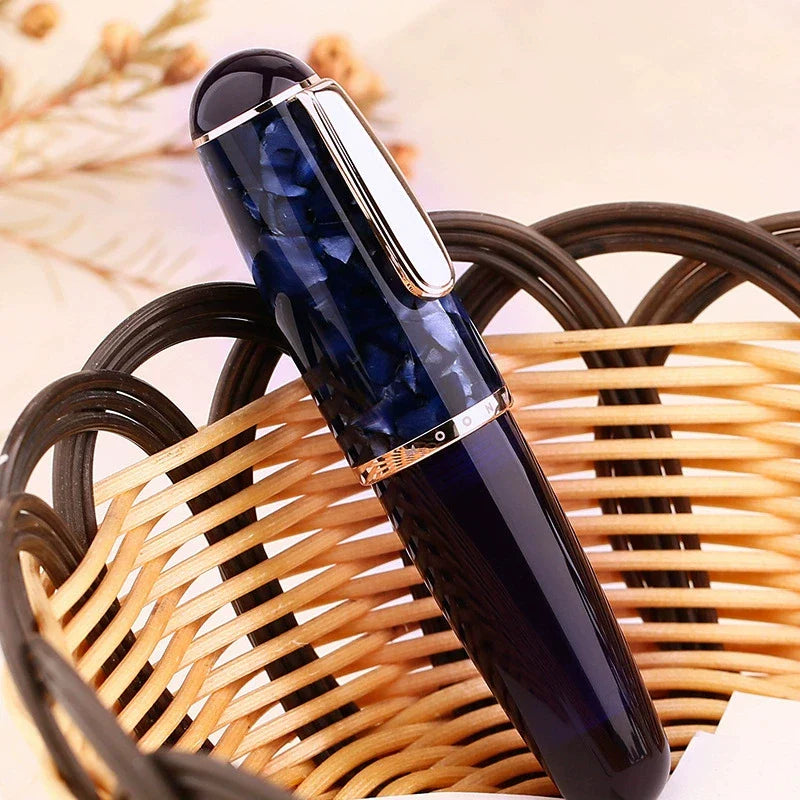 Majohn Q1 Mini Fountain Pen Short Resin Pocket Pen Large Capacity Purple