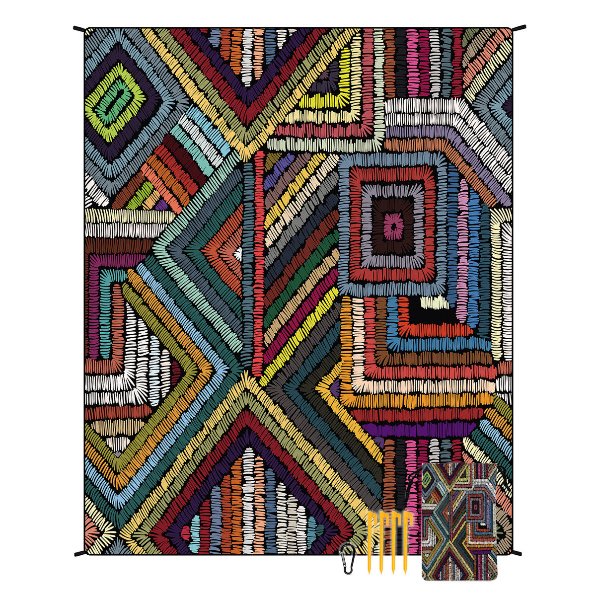 Bohemian Beach Mat & Outdoor Picnic Blanket – Waterproof 220 x 180cm