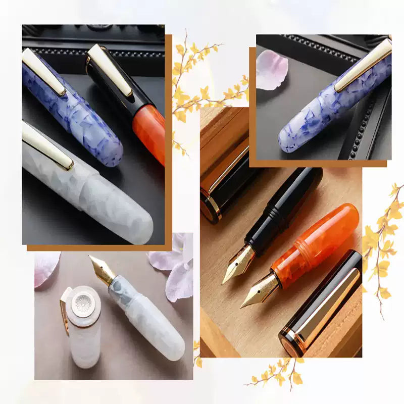 Wancher Super Mini Fountain Pen - 65mm Pocket Eyedropper Pen with Vivid Acrylic Barrel and Pipette