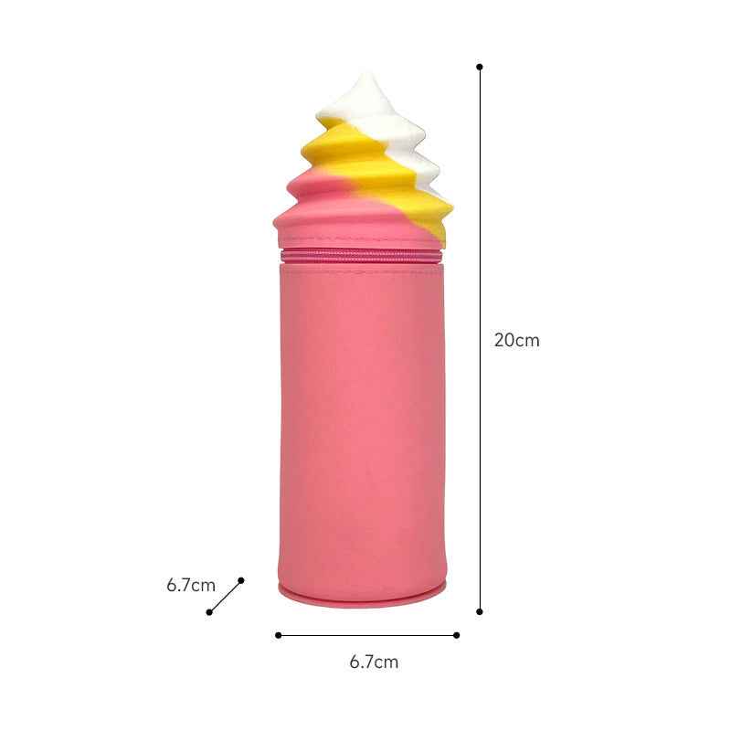 Eco-Friendly Silicone Ice Cream Pen Holder Pink