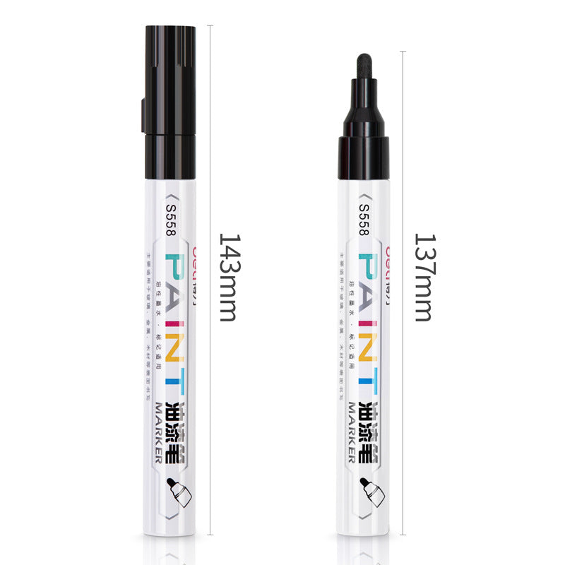 DELI 12pcs Paint Art Marker Pens Oil Based for Metal Rock Canvas