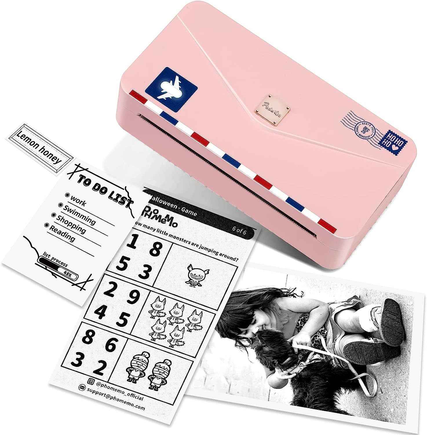 Phomemo M04AS 4 Inch Portable Thermal Printer for Photo Memo Note Pink
