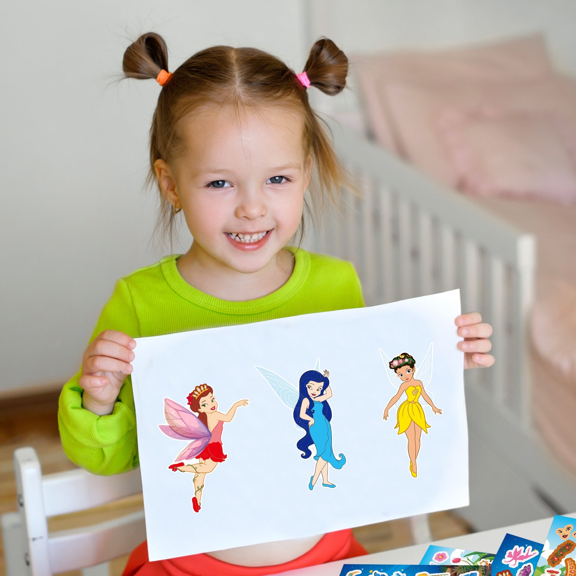 Make a Face Tinker Bell Cartton Stickers for Kids 24 Sheets
