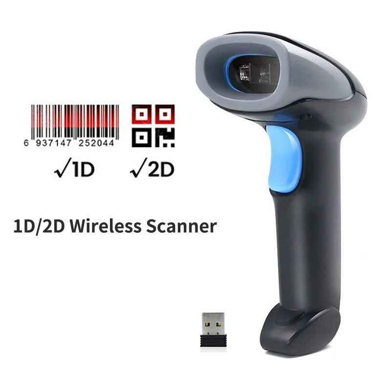 Wireless & USB Wired 1D 2D QR Handheld Barcode Scanner Wired