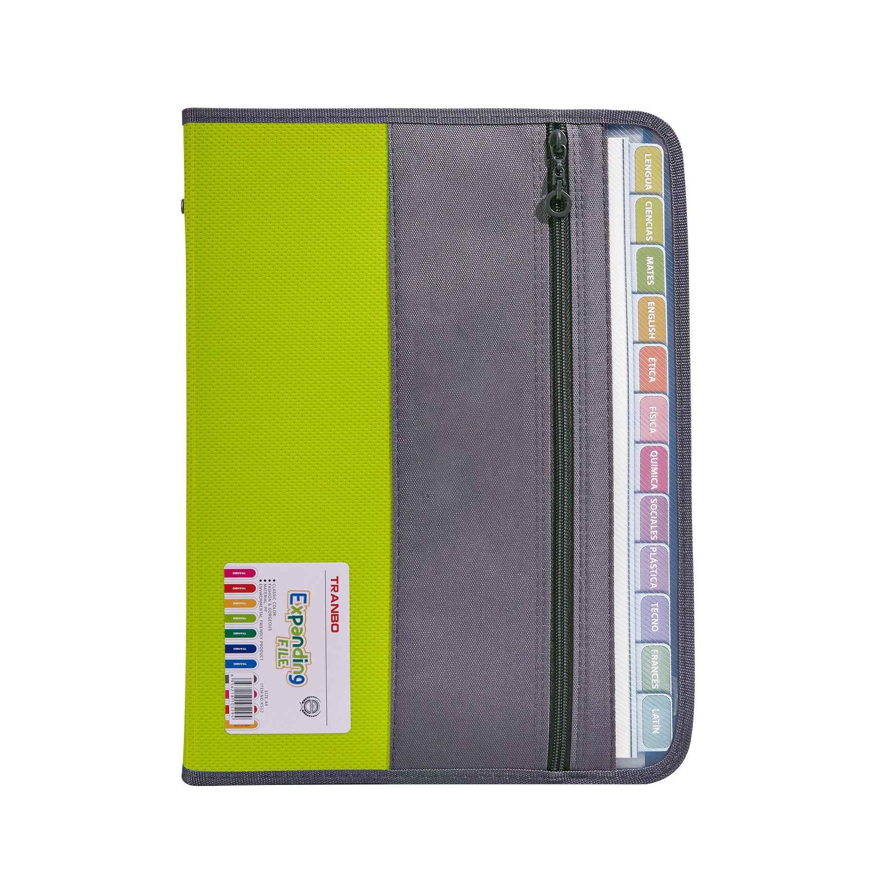 Expanding File Folder Organizer with 13 Pocket Oxford Fabric Green
