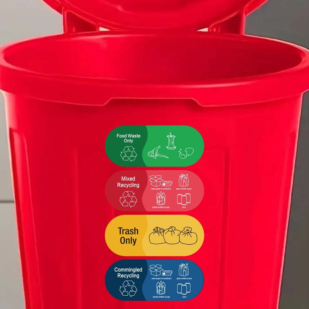 20PCS Mixed Recycle Stickers for Trash Bins for Home Office