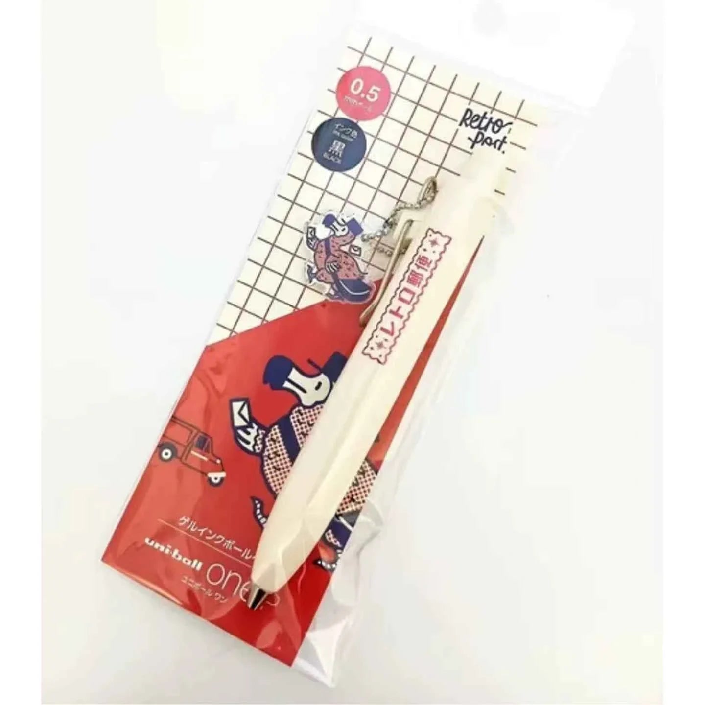 Sanby x ob1toy Uniball One P Gel Pen 0.38/0.5mm Retro Mail 0.5mm