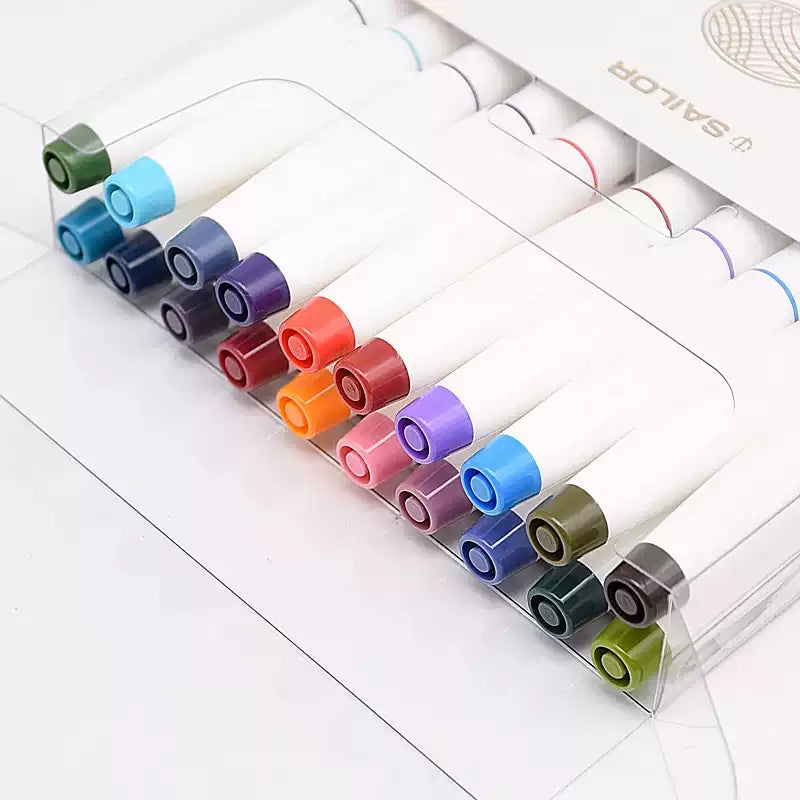 Sailor Shikiori Markers - Dual Tip - Water-Based Pen,20 Colors