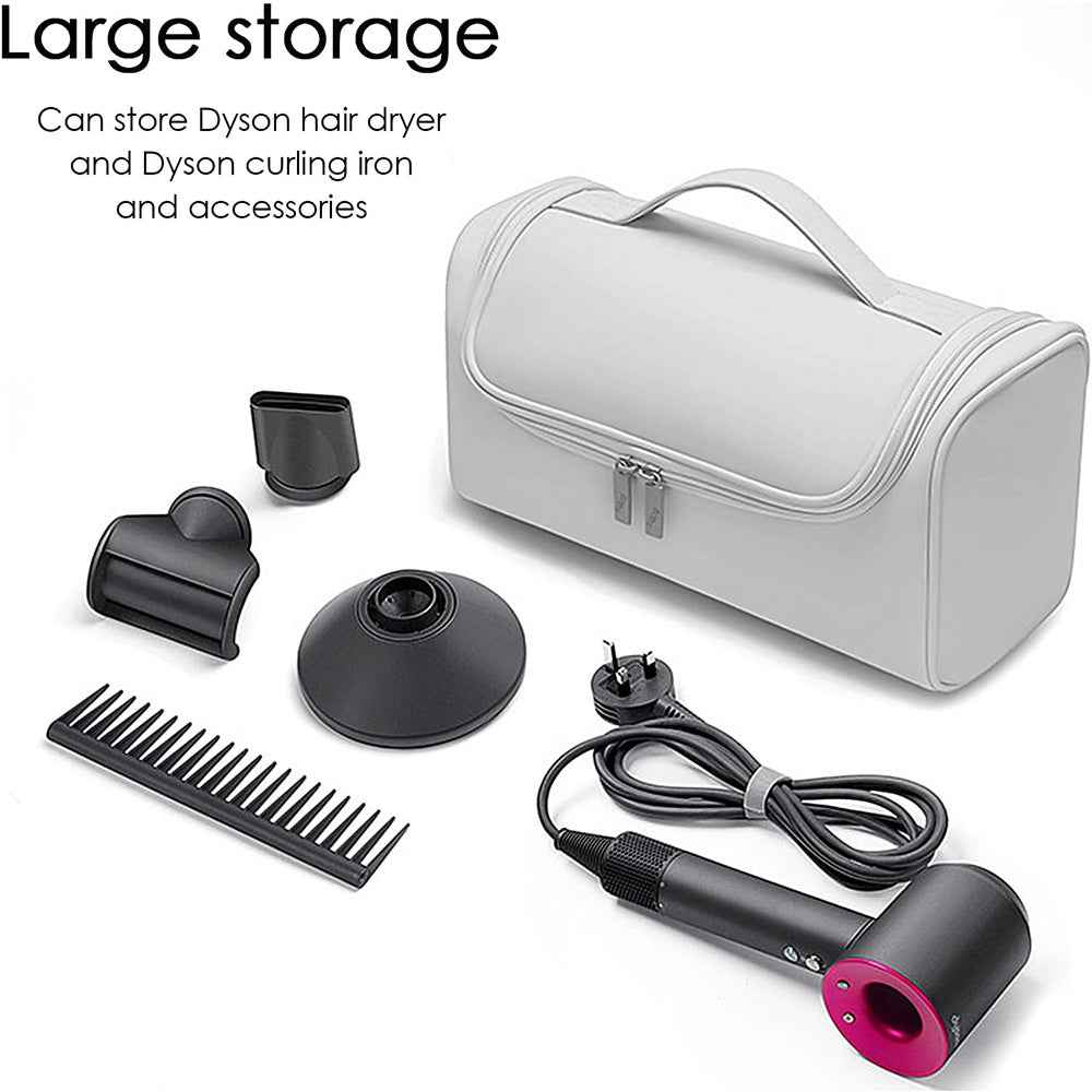Multi-Function Hair Dryer & Curling Iron Storage Bag with Hanging Hook Grey