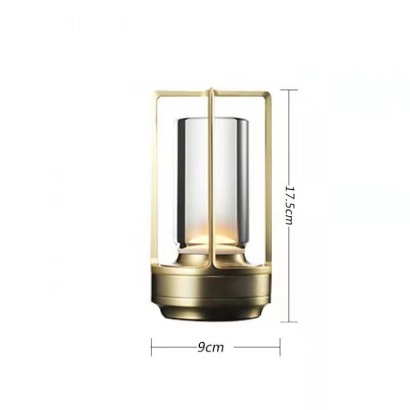 Portable Metal LED Table Desk Lamp Rechargeable Battery Powered Gold