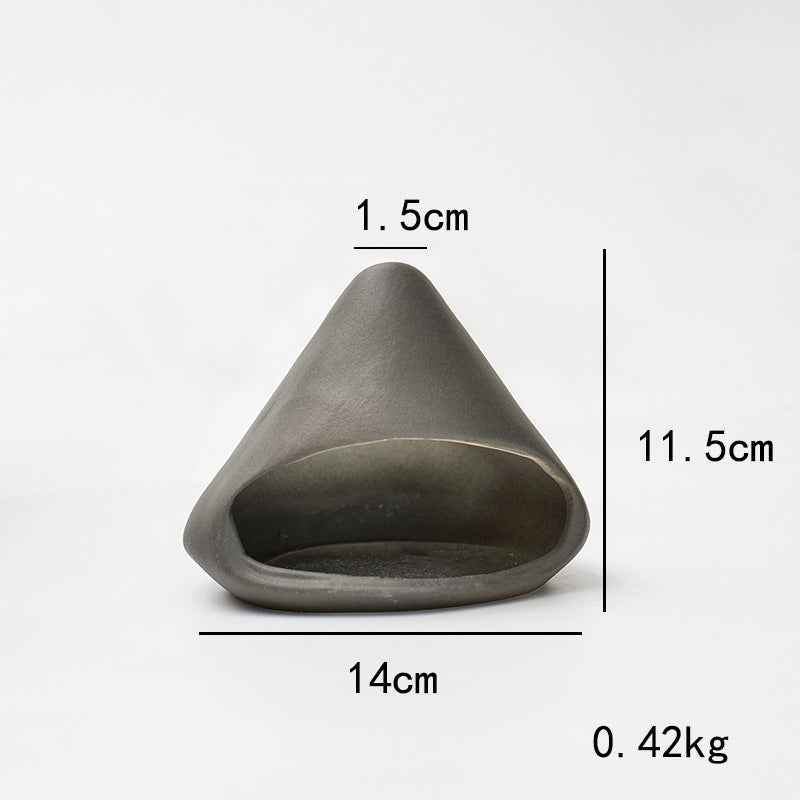 Ceramic Palo Santo Holder Burner Mini Chiminea (White/Black/Red) Black