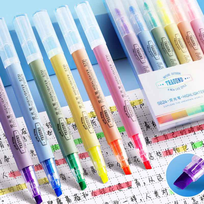 DELI 6 Color Highlighters Chisel Tip Pen for Bible School