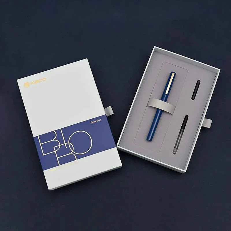 KACO Brio Fountain Pen Set EF Nib,Metal Body Navy Blue