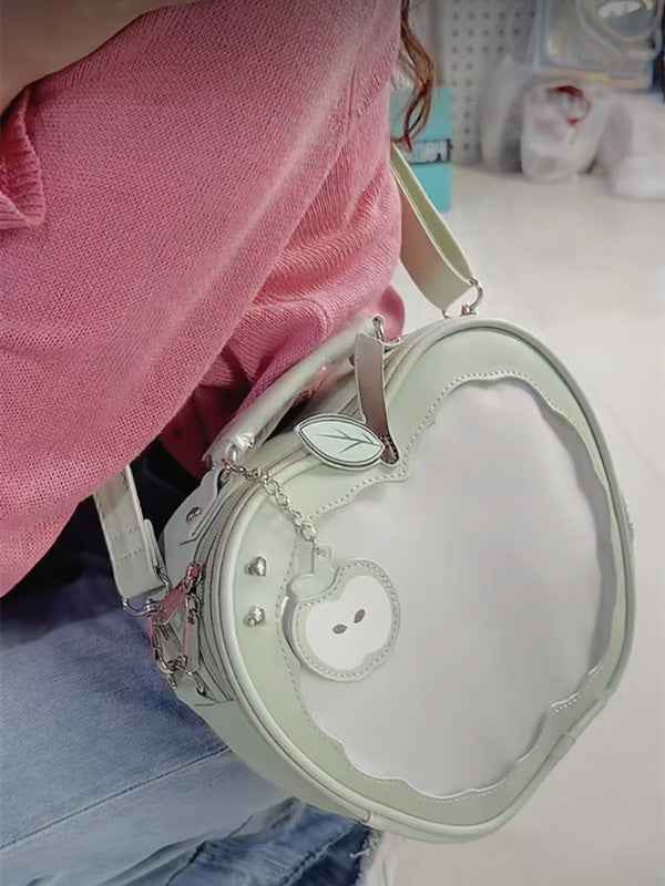 Apple-Shaped Ita Bag - Crossbody and Backpack for Pins and Badges