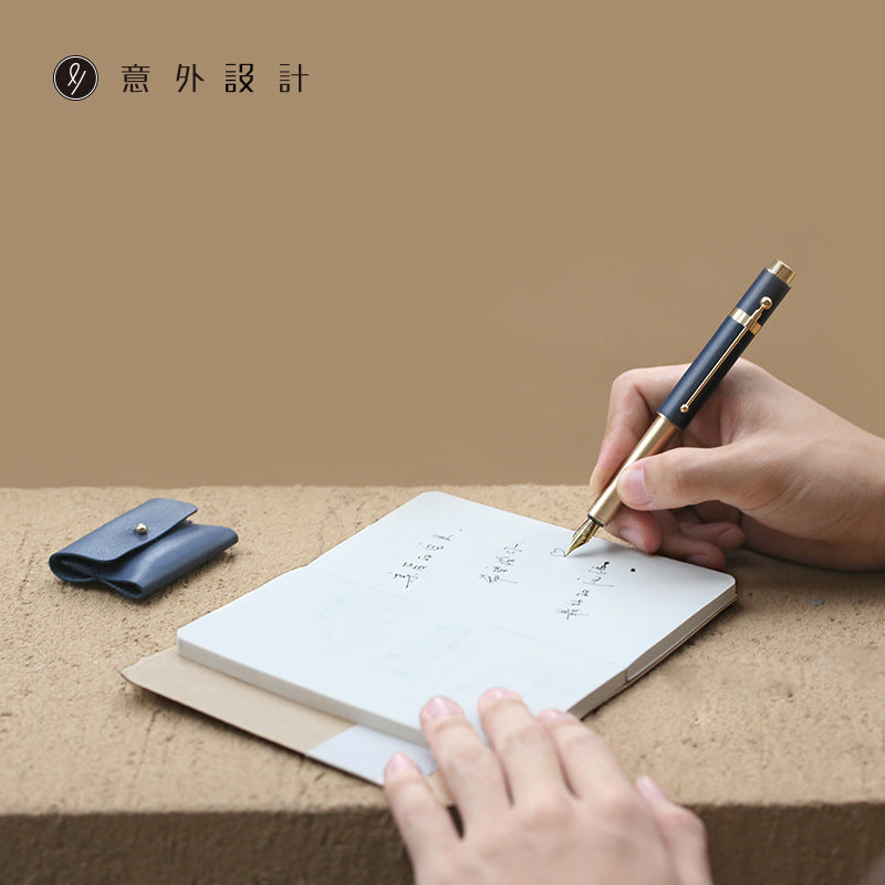 Foldable Handmade Leather Ink Fountain Pen