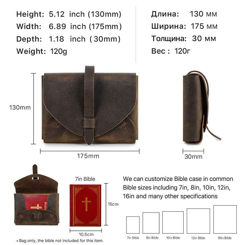 Leather Bible Book Cover Holder
